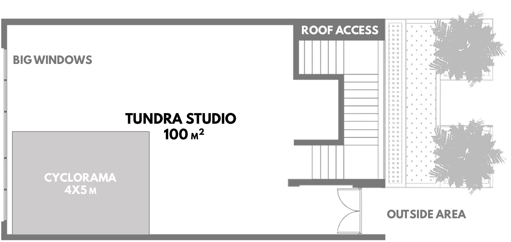 Floor plan of Tundra Studio in Abu Dhabi